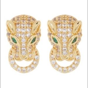 Stunning jaguar 🐆 CZ Encrusted Stud Earrings